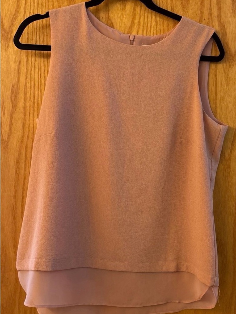 Rose & Olive Blush Pink Double-Layer Chiffon Sleeveless Top